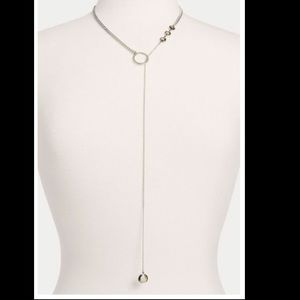 Chain and gem y-necklace